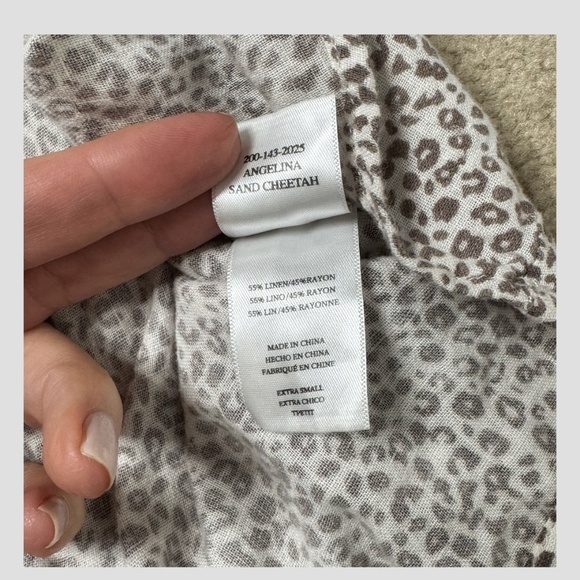 Rails Angelina Dress Sand Cheetah Shirred Waist Mini Dress Cap Sleeve Size XS - Picture 14 of 15